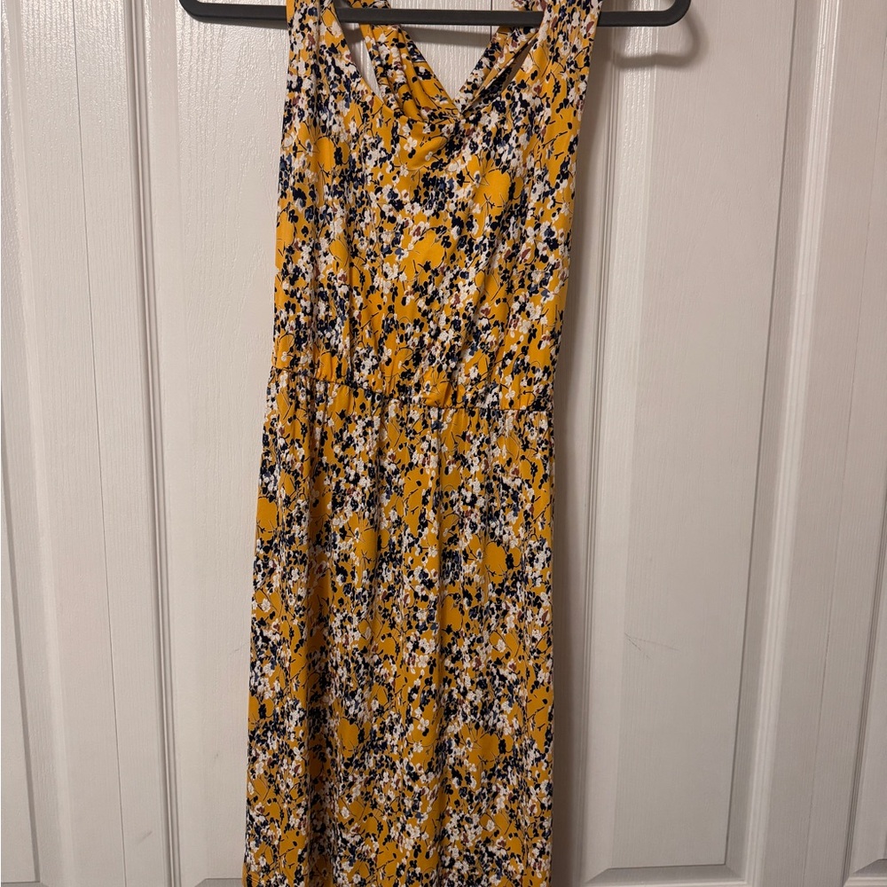 Floral Yellow Sleeveless Dress